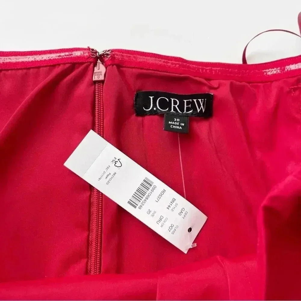 J. Crew Strapless taffeta peplum top in Red Plus Size 20 NWT - Picture 5 of 8